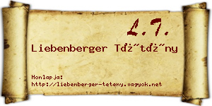 Liebenberger Tétény névjegykártya